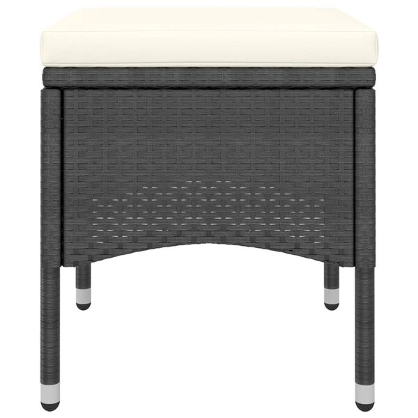 vidaXL 5 Piece Garden Bistro Set Poly Rattan and Tempered Glass Black