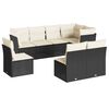vidaXL 8 Piece Garden Sofa Set with Cushions Black Poly Rattan