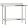 vidaXL Kitchen Work Table with Overshelf 110x55x120 cm Stainless Steel