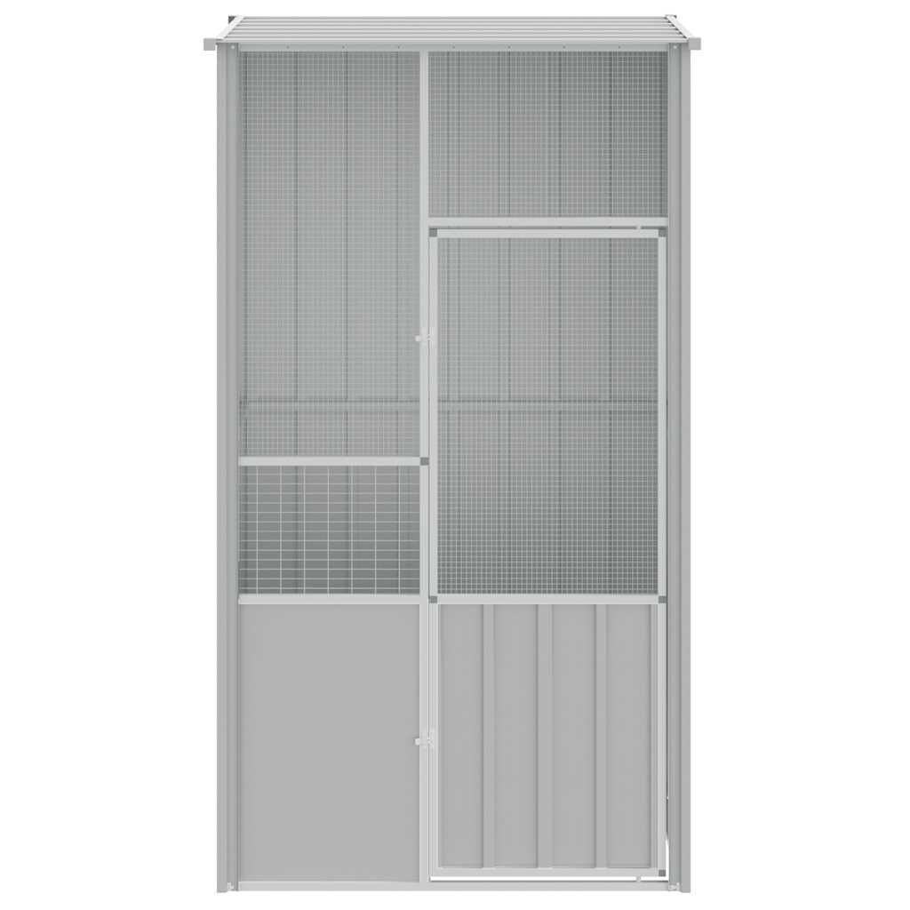 vidaXL Bird Cage Grey 115x78x200 cm Galvanised Steel