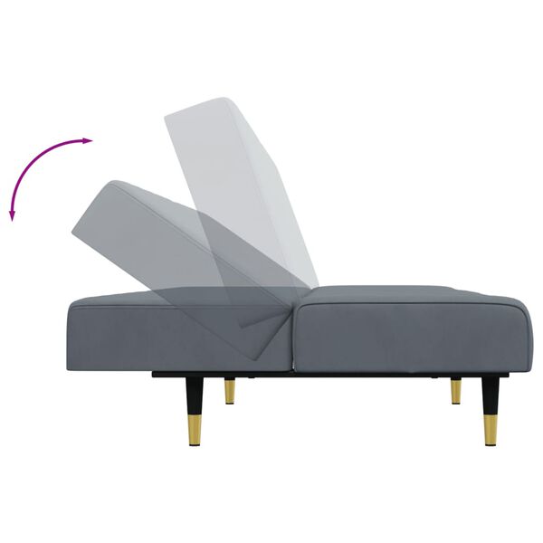 vidaXL 2 Piece Sofa Set Dark Grey Velvet