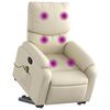 vidaXL Stand up Massage Recliner Chair Cream Faux Leather