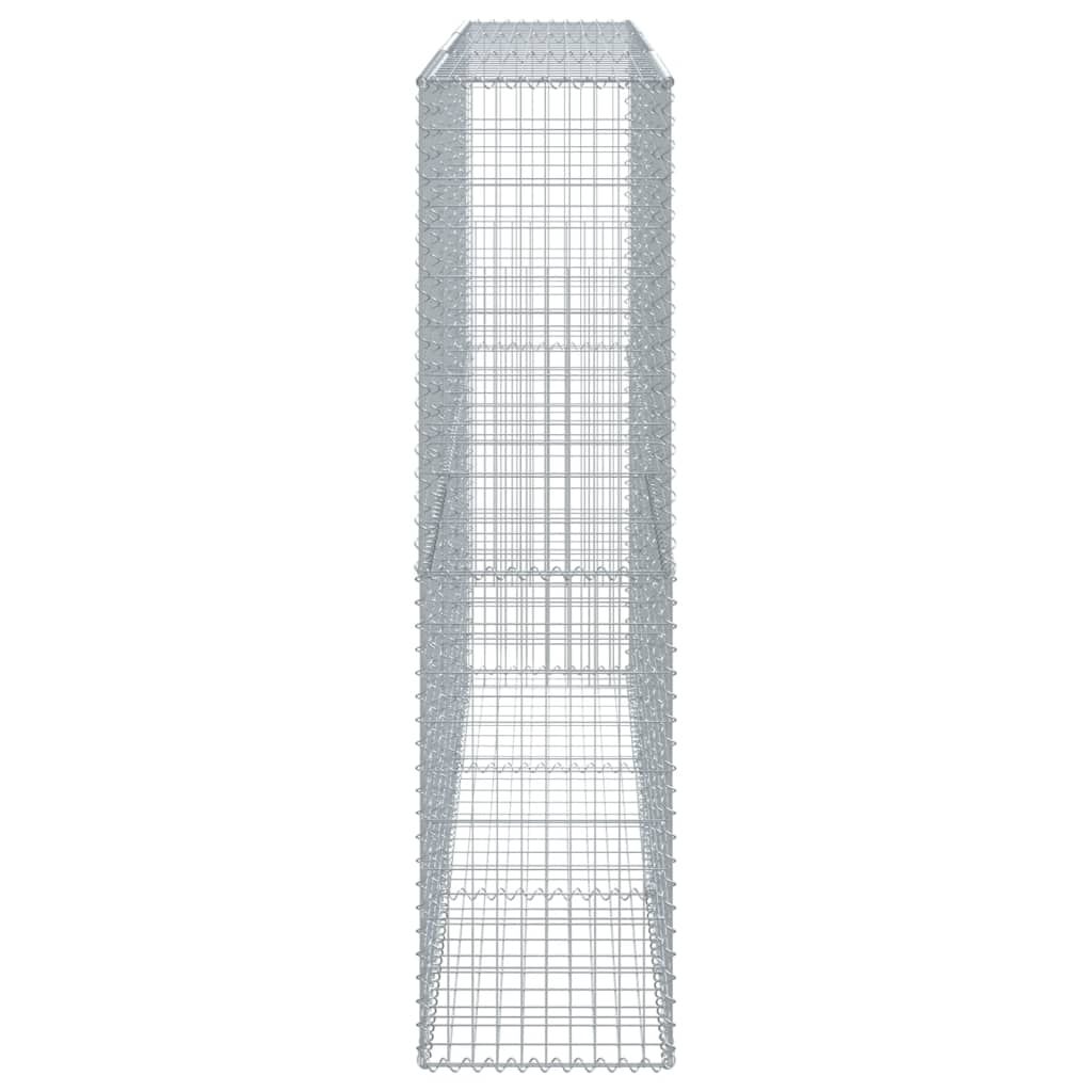 vidaXL Gabion Basket with Cover 300x50x200 cm Galvanised Iron