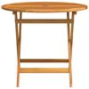 vidaXL Folding Garden Table Ø90x75 cm Solid Eucalyptus Wood