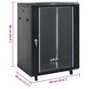 vidaXL 15U Network Cabinet 19" IP20 Black 60x45x86 cm