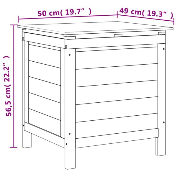 vidaXL Garden Storage Box Brown 50x49x56,5 cm Solid Wood Fir