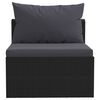 vidaXL 7 Piece Garden Lounge Set with Cushions Poly Rattan Black