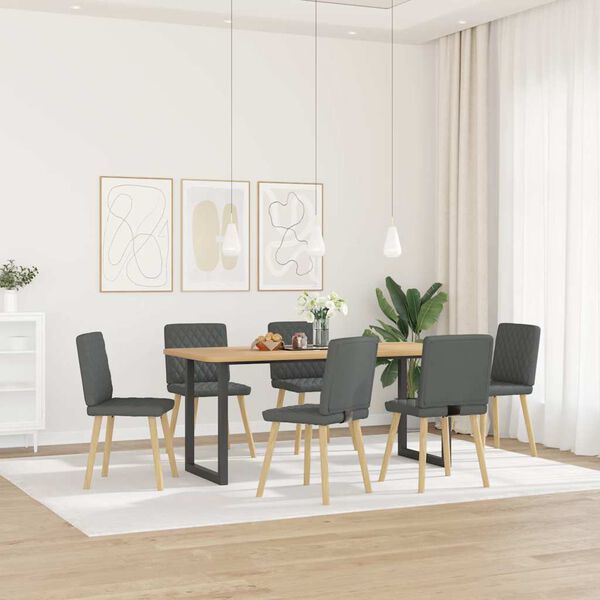 vidaXL Dining Chairs 6 pcs Dark Grey Fabric