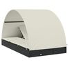 vidaXL 2-Person Sunbed with Round Roof Black 211x112x140 cm Poly Rattan