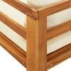 vidaXL Sun Lounger with Cream White Cushions Solid Acacia Wood
