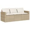 vidaXL 6 Piece Garden Sofa Set with Cushions Beige Poly Rattan