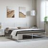 vidaXL Metal Bed Frame without Mattress with Headboard White 193x203cm