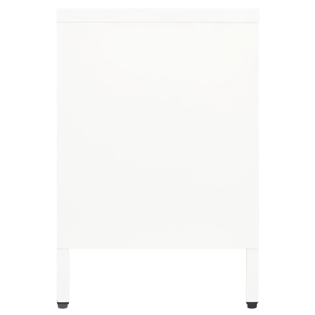 vidaXL TV Cabinet White 105x35x52 cm Steel and Glass
