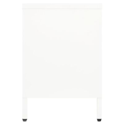 vidaXL TV Cabinet White 105x35x52 cm Steel and Glass