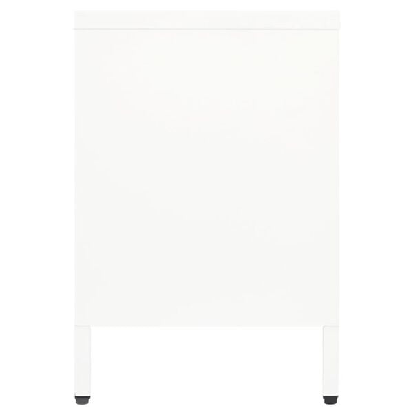 vidaXL TV Cabinet White 105x35x52 cm Steel and Glass