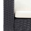 vidaXL Single Garden Sofa with Cushions Poly Rattan Black