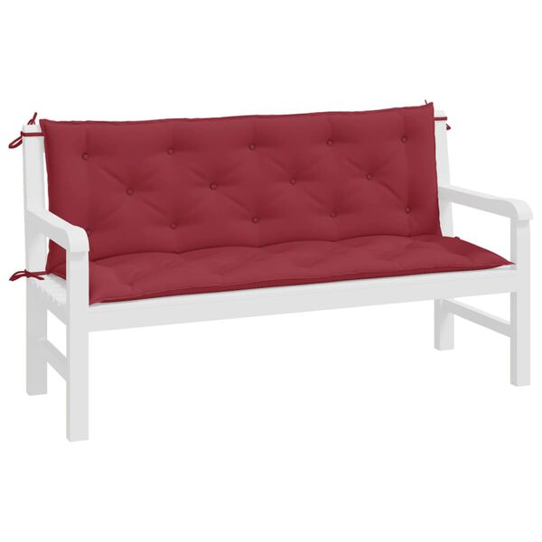 vidaXL Garden Bench Cushions 2pcs Wine Red 150x50x7cm Oxford Fabric