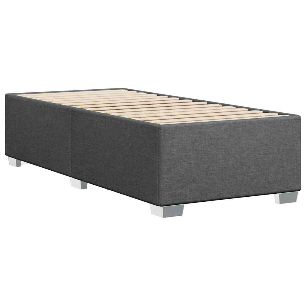 vidaXL Bed Frame without Mattress Dark Grey Twin Fabric