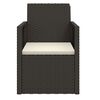 vidaXL Garden Armchair with Cushion Black Poly Rattan