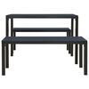 vidaXL 3 Piece Garden Dining Set Steel and WPC Black