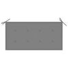 vidaXL Garden Bench with Grey Cushion 112 cm Solid Teak Wood