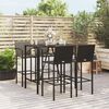 vidaXL 5 Piece Garden Bar Set Black Poly Rattan
