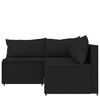 vidaXL 3 Piece Garden Lounge Set with Cushions Black Poly Rattan