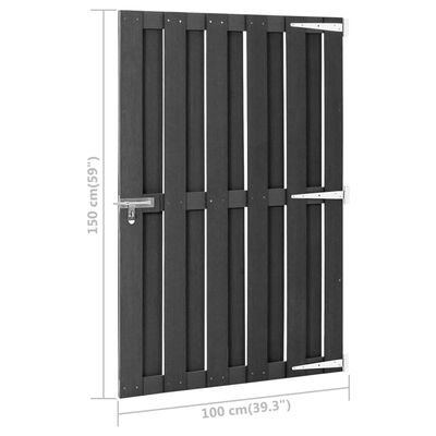 vidaXL Garden Gate WPC 100x150 cm Grey