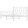 vidaXL Metal Bed Frame without Mattress with Footboard White 100x200cm