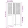 vidaXL Room Divider 3 Panels Dark Brown Solid Wood Paulownia