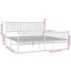 vidaXL Metal Bed Frame without Mattress with Footboard White 183x213cm