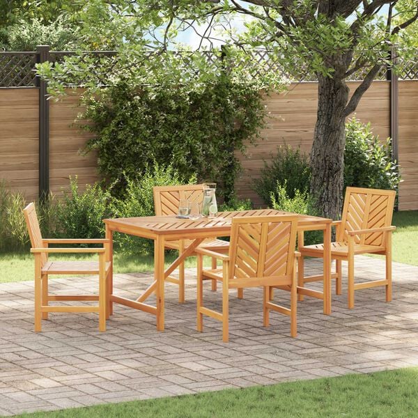 vidaXL 4 Piece Garden Dining Set Solid Wood Acacia