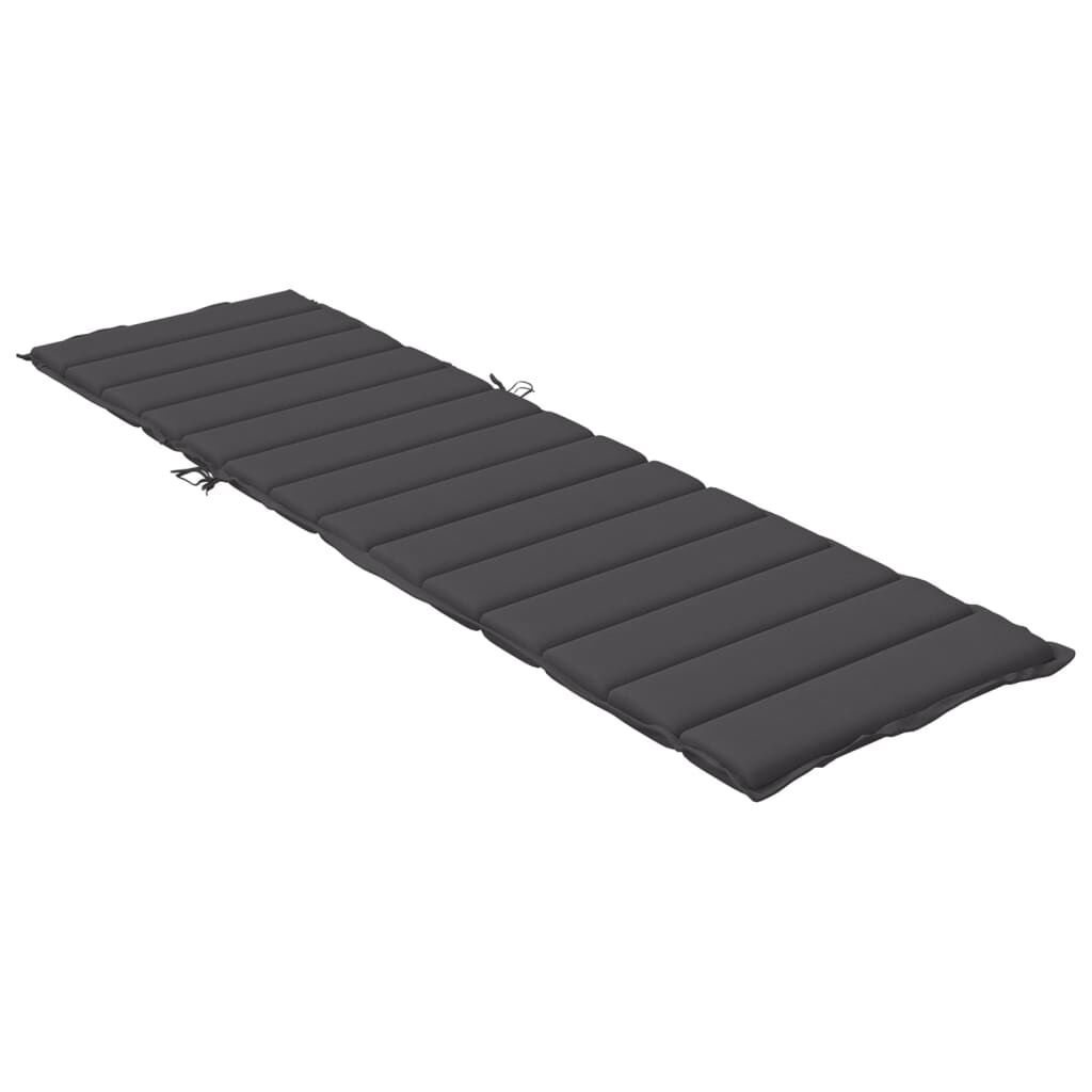 vidaXL Sun Lounger Cushion Melange Anthracite 200x60x4 cm Fabric