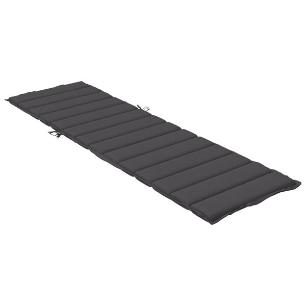 vidaXL Sun Lounger Cushion Melange Anthracite 200x60x4 cm Fabric