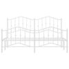 vidaXL Metal Bed Frame without Mattress with Footboard White 183x213cm