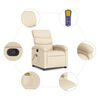 vidaXL Massage Recliner Chair Cream Fabric
