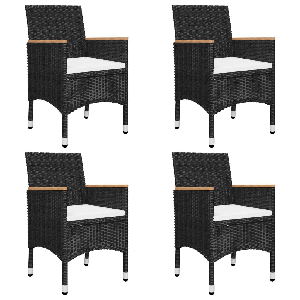 vidaXL 7 Piece Garden Dining Set Black