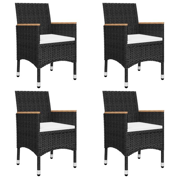 vidaXL 7 Piece Garden Dining Set Black