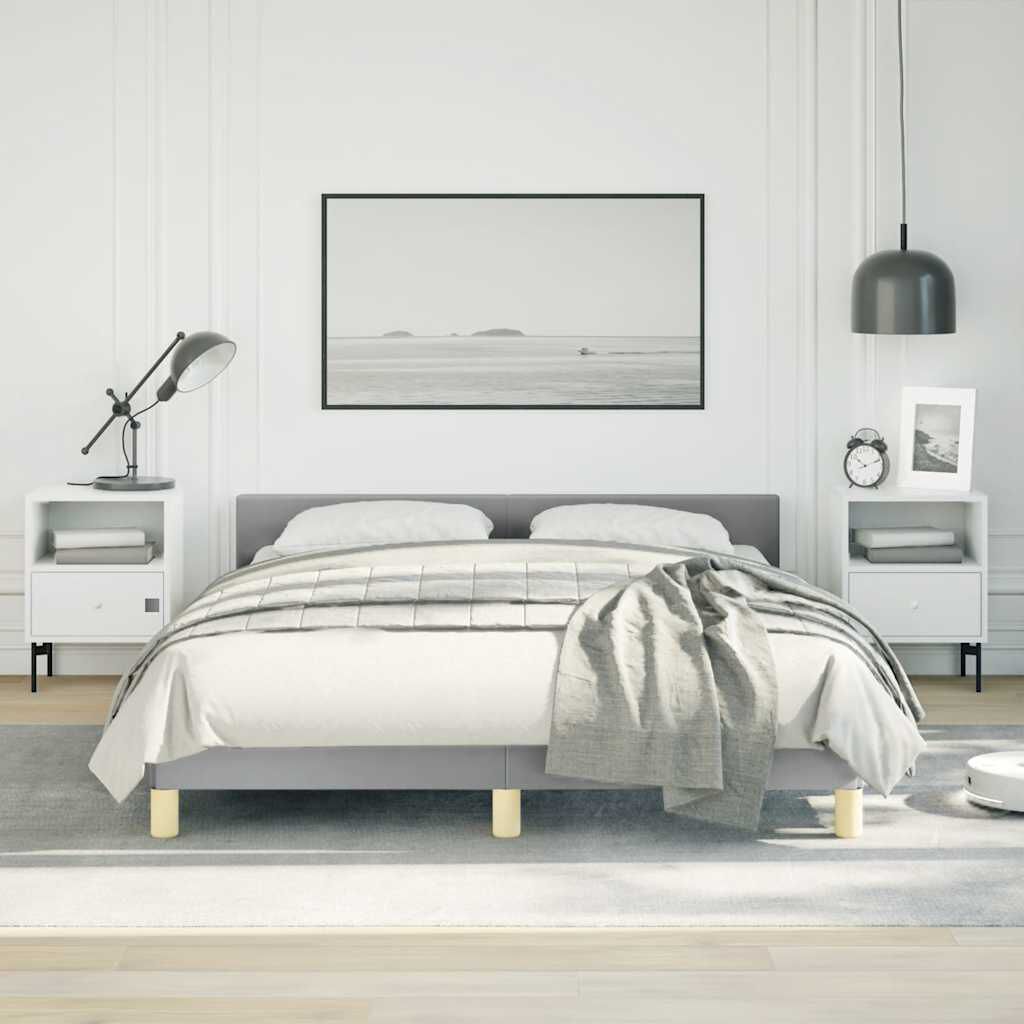 vidaXL Bed Frame without Mattress Light Grey Full Fabric