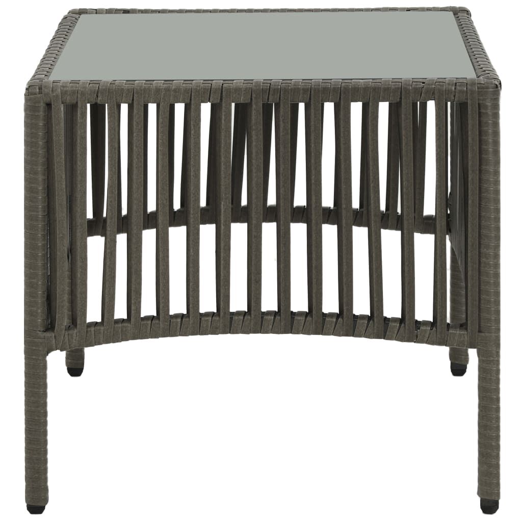vidaXL Sunloungers 2 pcs with Table Poly Rattan Grey