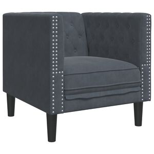 vidaXL Chesterfield Sofa Chair Dark Grey Velvet