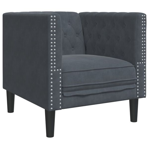 vidaXL Chesterfield Sofa Chair Dark Grey Velvet