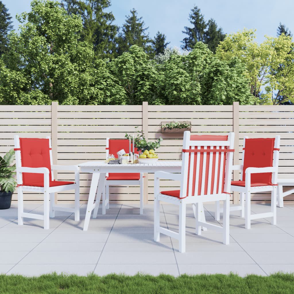 vidaXL Garden Lowback Chair Cushions 4 pcs Red 100x50x3 cm Oxford Fabric