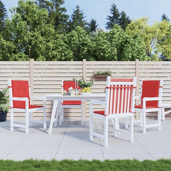 vidaXL Garden Lowback Chair Cushions 4 pcs Red 100x50x3 cm Oxford Fabric