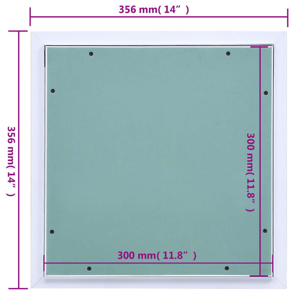 vidaXL Access Panel with Aluminium Frame and Plasterboard 300x300 mm