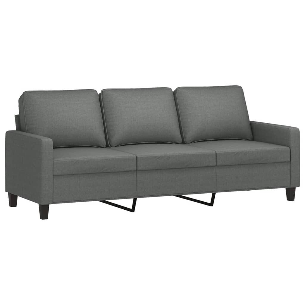 vidaXL 2 Piece Sofa Set with Cushions Dark Grey Fabric