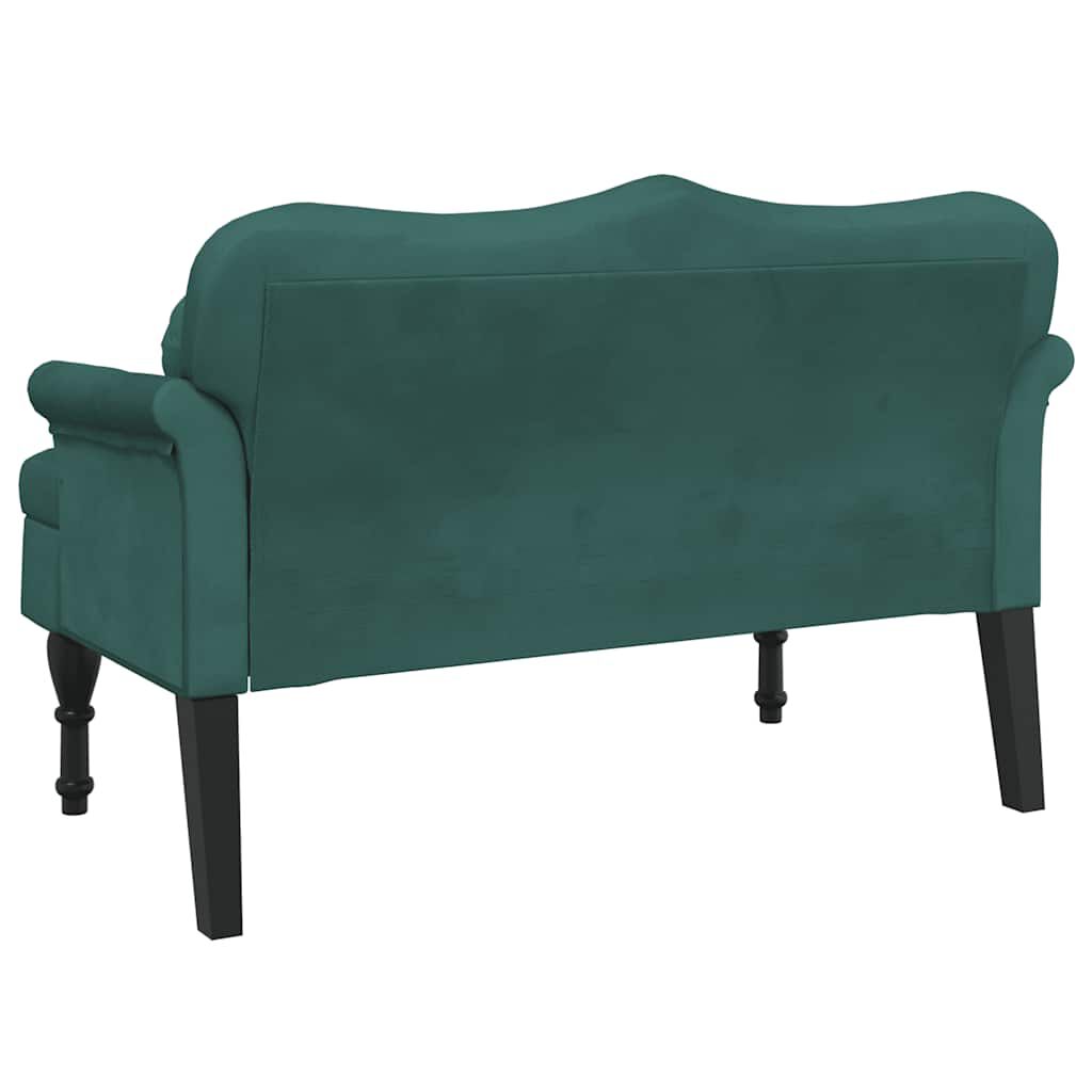 vidaXL Bench with Cushions Dark Green 120.5x65x75 cm Velvet