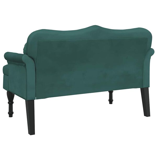 vidaXL Bench with Cushions Dark Green 120.5x65x75 cm Velvet