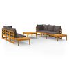vidaXL 5 Piece Garden Lounge Set with Dark Grey Cushions Acacia Wood