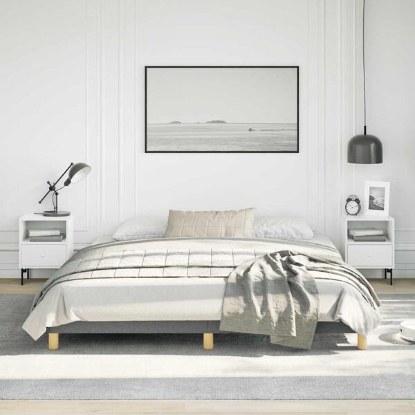 vidaXL Bed Frame without Mattress Dark Grey California King Fabric